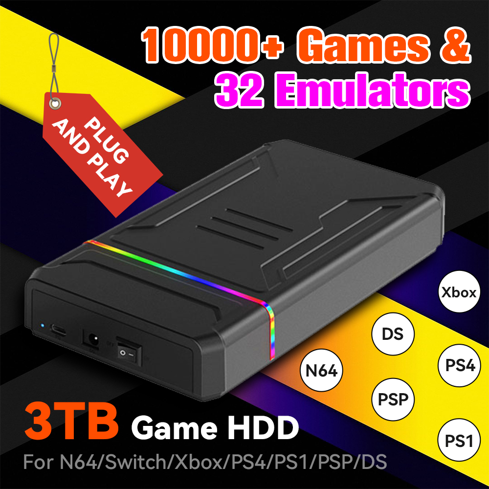 Retro Gaming Hard Drive - 3TB Harici Retro Oyun HDD Emülatörü
