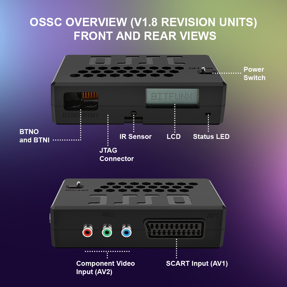 Bitfunx OSSC HW V1.8 Açık Kayn - Retro Gaming Hard Drive incelemesi ve fiyatı