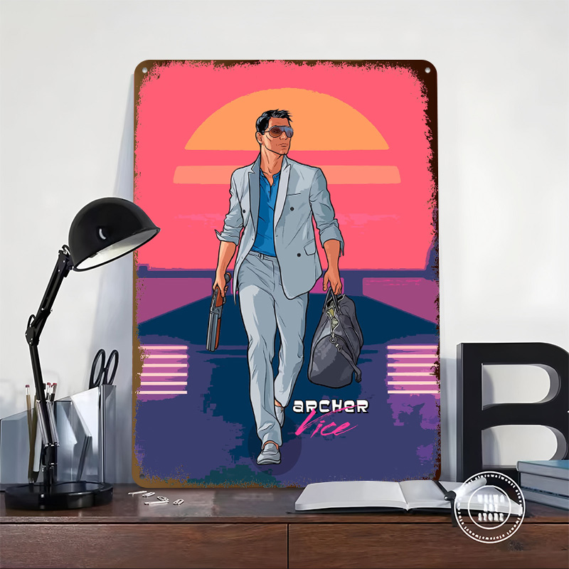 Archer Old Vibes Teneke Poster - Retro Gaming Vibe incelemesi ve fiyatı