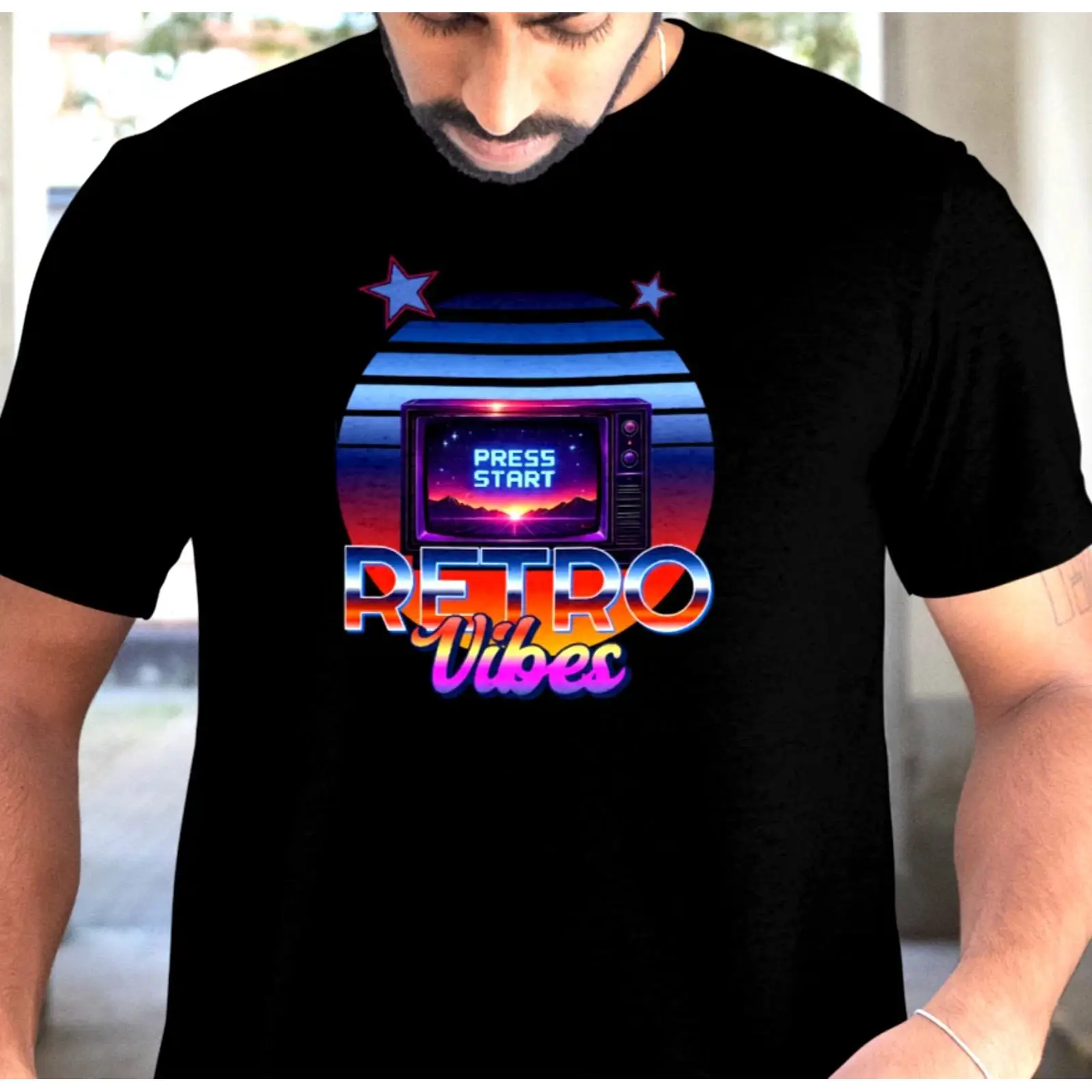 Retro Oyun Neon Tişörtü 80'ler - Retro Gaming Vibe incelemesi ve fiyatı